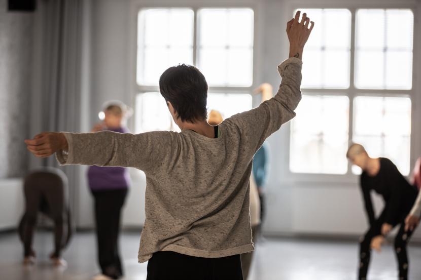 Senior dancing in the senior course